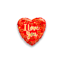 MYLAR CUORE  I  LOVE YOU ROSSO E ORO  18