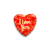 MYLAR CUORE  I  LOVE YOU ROSSO E ORO  18