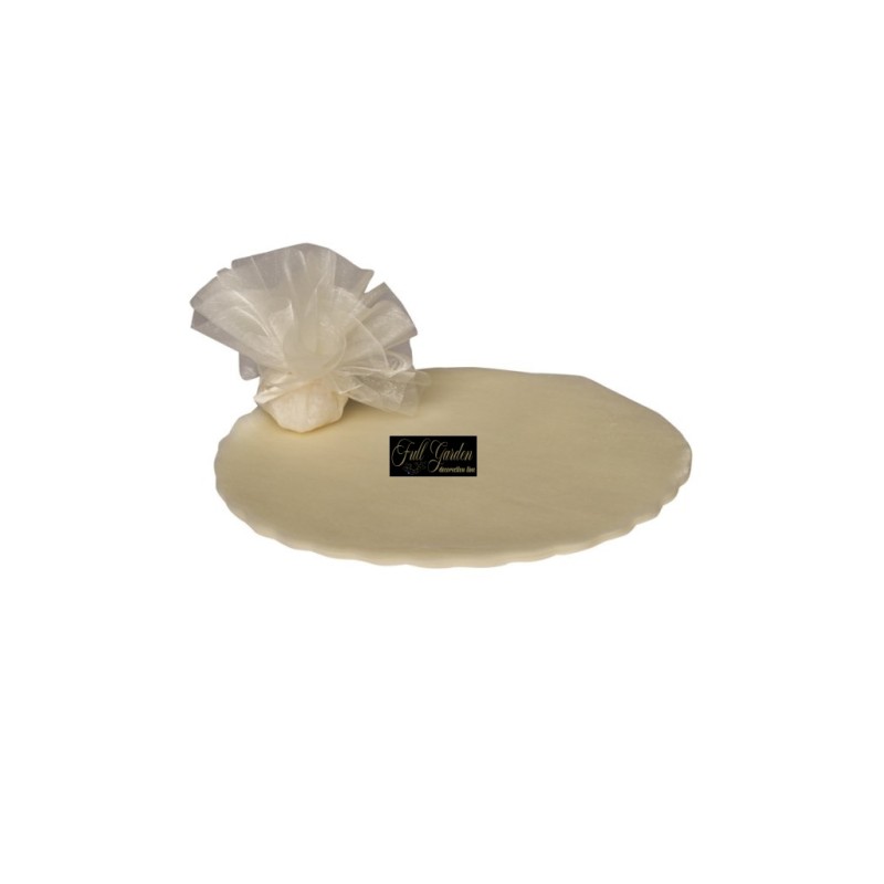 VELO ORGANZA SMERLATO TONDO CM.23 50PZ ECRU