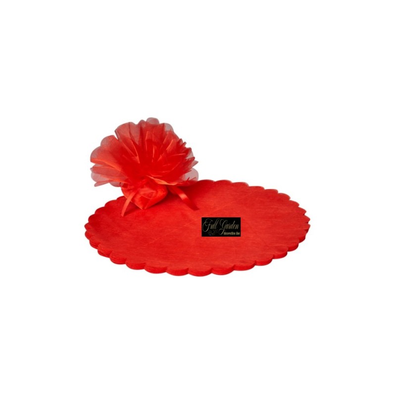 VELO ORGANZA SMERLATO TONDO CM.23 50PZ ROSSO