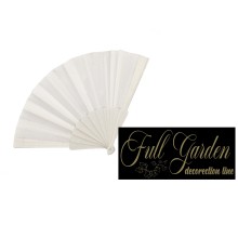 VENTAGLIO PLASTICA E STOFFA  BIANCO  DM CM21