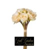BOUQUET ROSE X 7 + 6 BOCCIOLI CM.33 CREMA