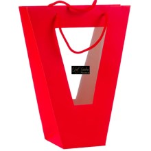 BORSINA CON FINESTRA PLASTICA ROSSA  27X11H33