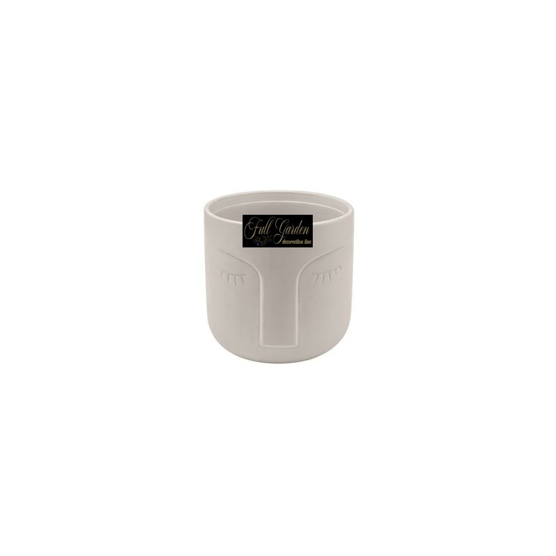 VASO CON VISO CASPO CERAMICA TORTORA H.12,5X12,5D