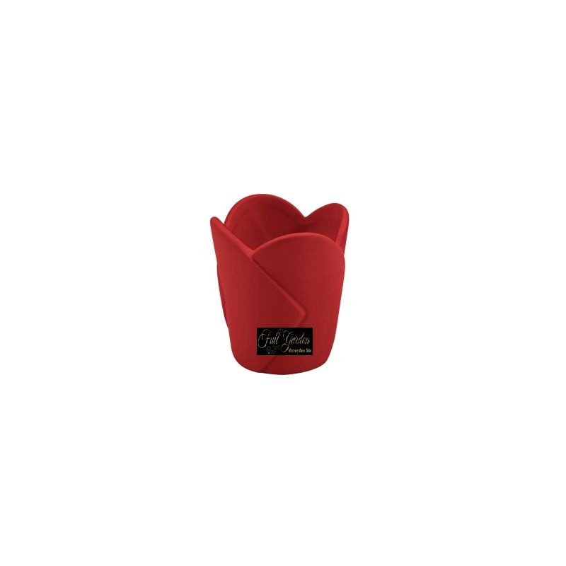 VASETTO CERAMICA ROSSO CM.88X88X70