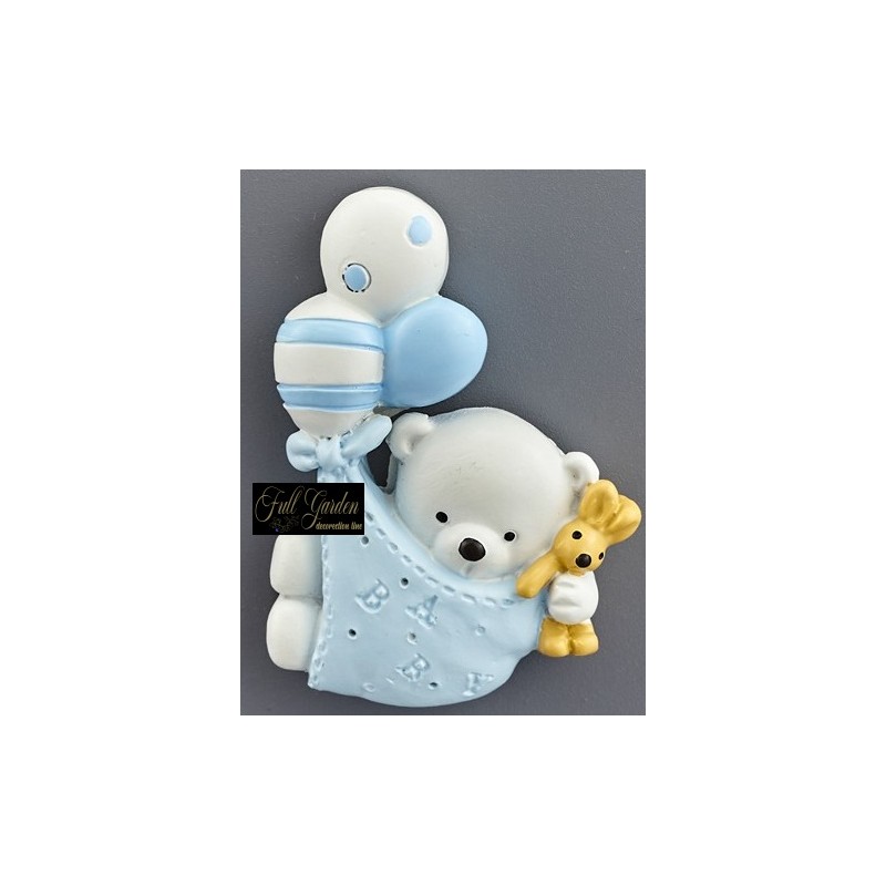 MAGNETEORSETTO PALLONCINI CELESTE CM.4X1.5X4