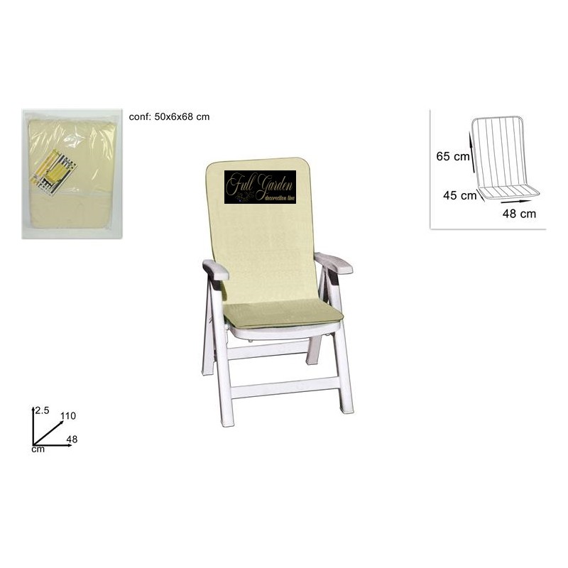 CUSCINO SCHIENALE CIPRO CM.65X45X4 BEIGE