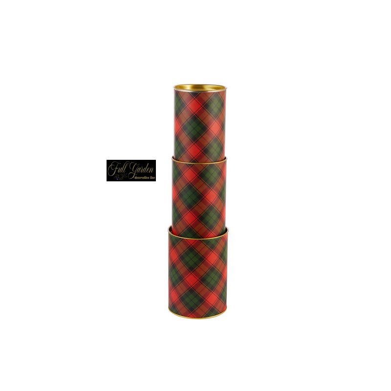 SET 3 SCATOLE RED  STAMPATE CON TOP METALLO