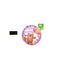 MYLAR 1° COMPLEANNO BIMBA TONDO 18