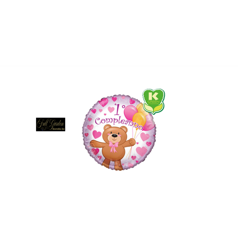 MYLAR 1° COMPLEANNO BIMBA TONDO 18
