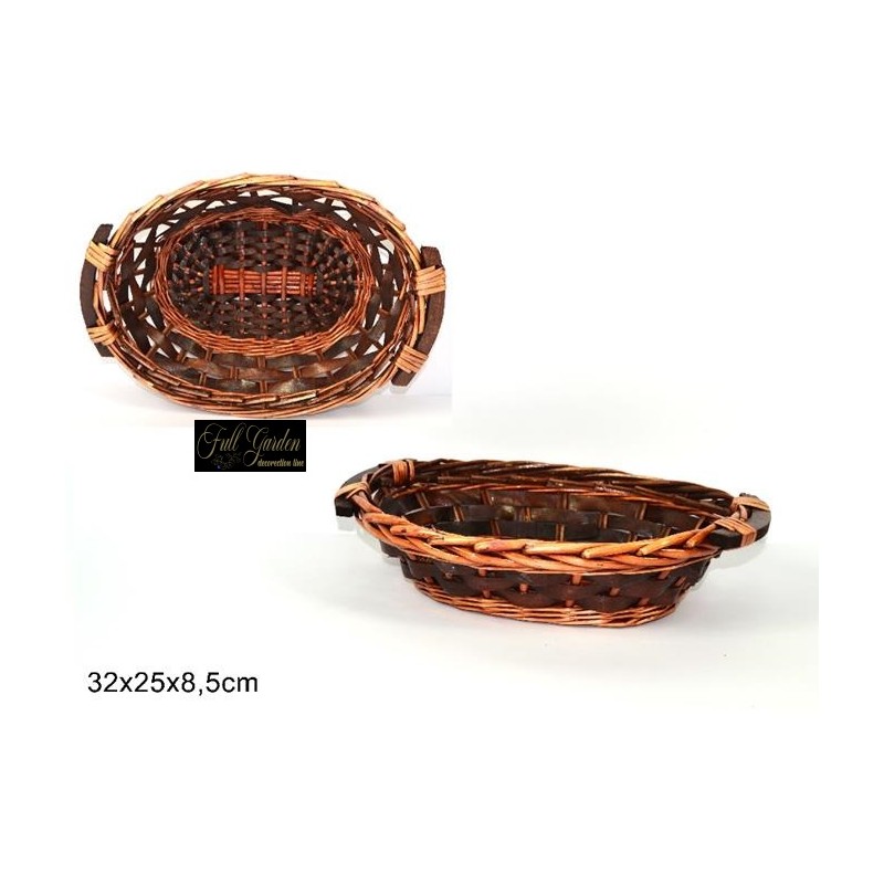 CESTA OVALE 32X25 CM MARRONE