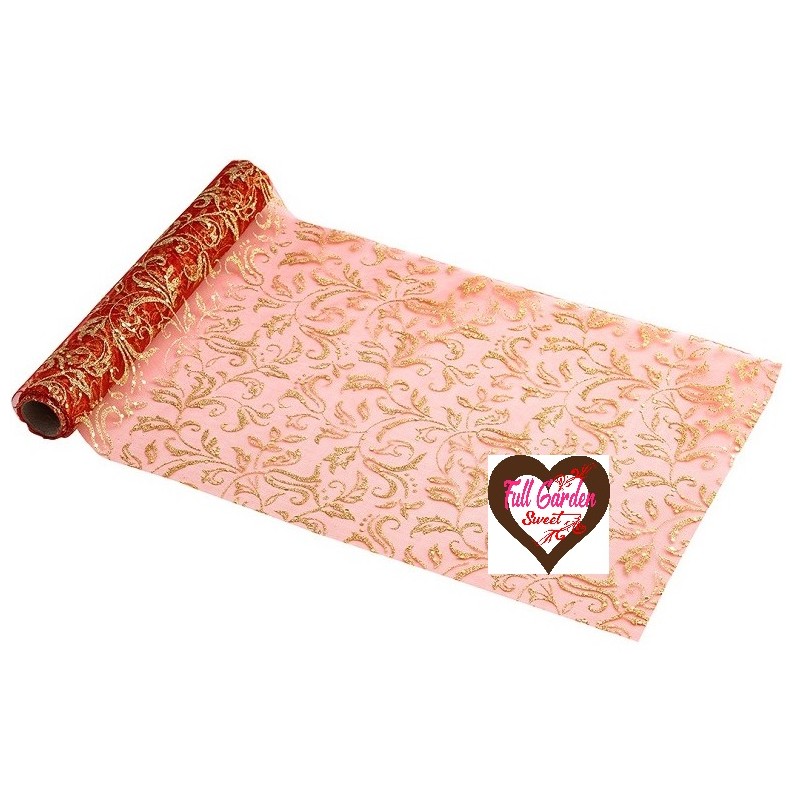 RUNNER CM.30X3 MT ROSSO CON DECORO ORO