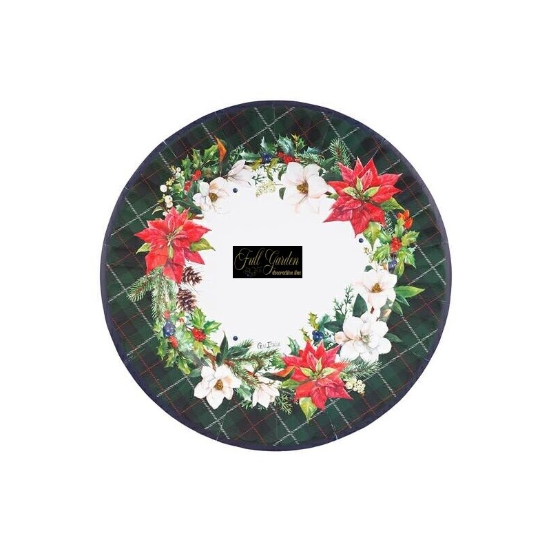 MAXI PIATTI  CM.27 CHRISTMAS IN TARTAN X 8