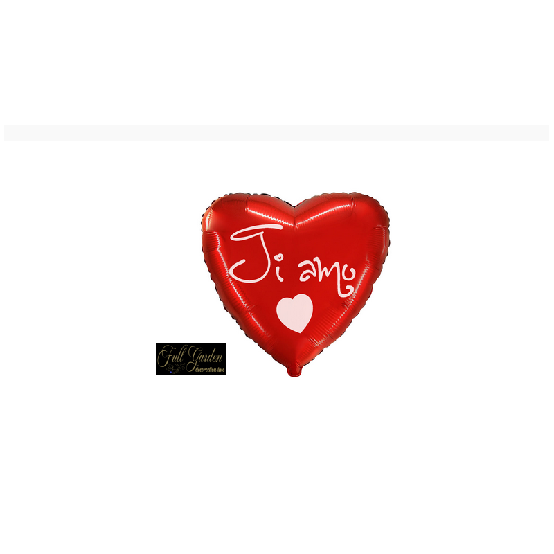 MYLAR TI AMO CORSIVO CUORE ROSSO  18