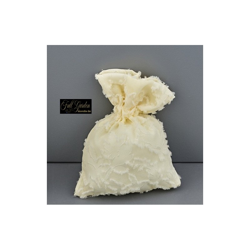 SACCH.10X14  RETT. ORGANZA FLOCCATA AVORIO PZ12