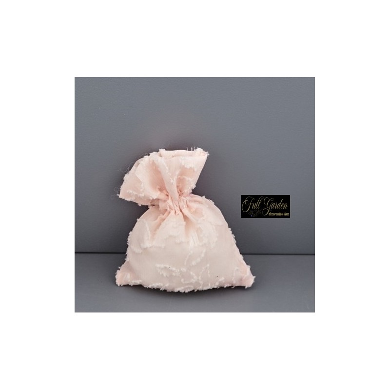 SACCHETTO 8X10 ROSA  RETT.ORGANZA FLOCCATA PZ12
