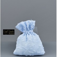 SACCHETTO 8X10 CELESTE RETT.ORGANZA FLOCCATA PZ12