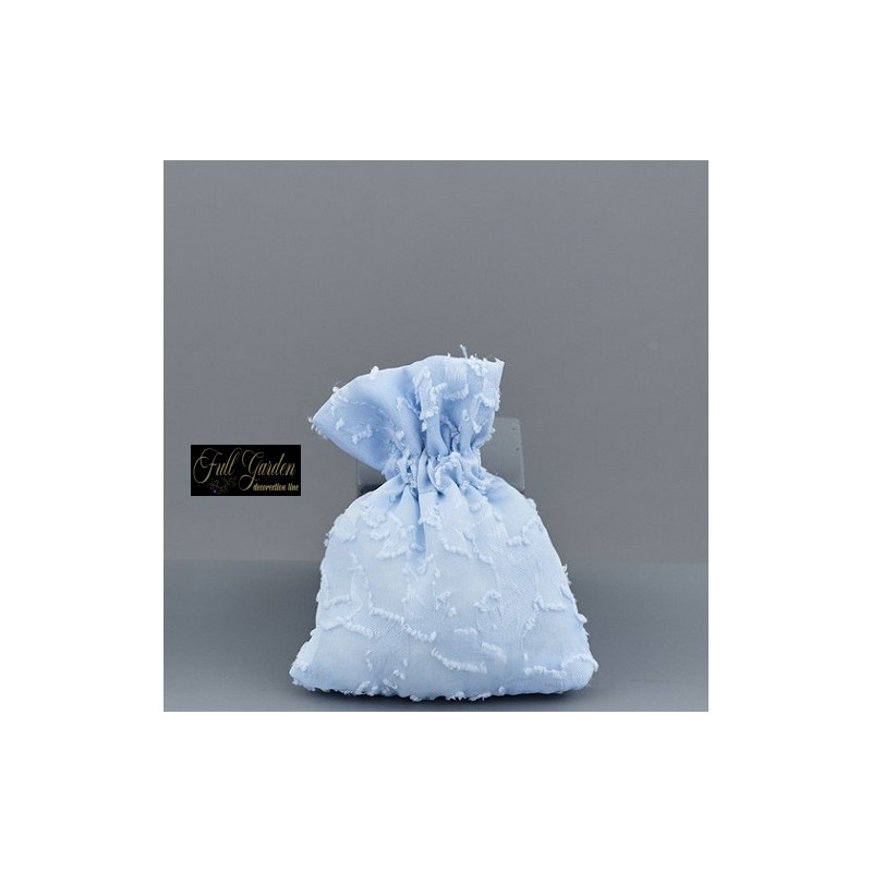 SACCHETTO 8X10 CELESTE RETT.ORGANZA FLOCCATA PZ12
