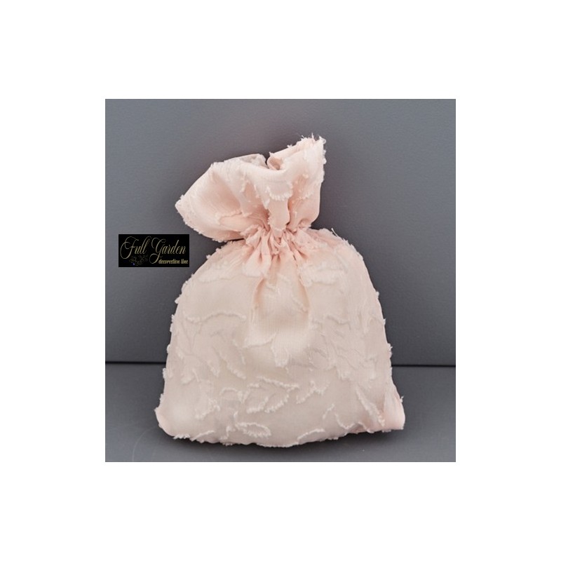 SACCH.10X14  RETT. ORGANZA FLOCCATA ROSA PZ12