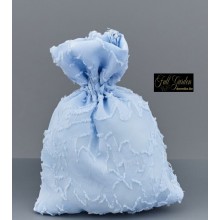 SACCH.10X14  RETT. ORGANZA FLOCCATA CELESTE PZ12