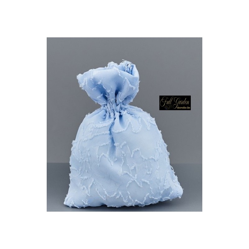 SACCH.10X14  RETT. ORGANZA FLOCCATA CELESTE PZ12