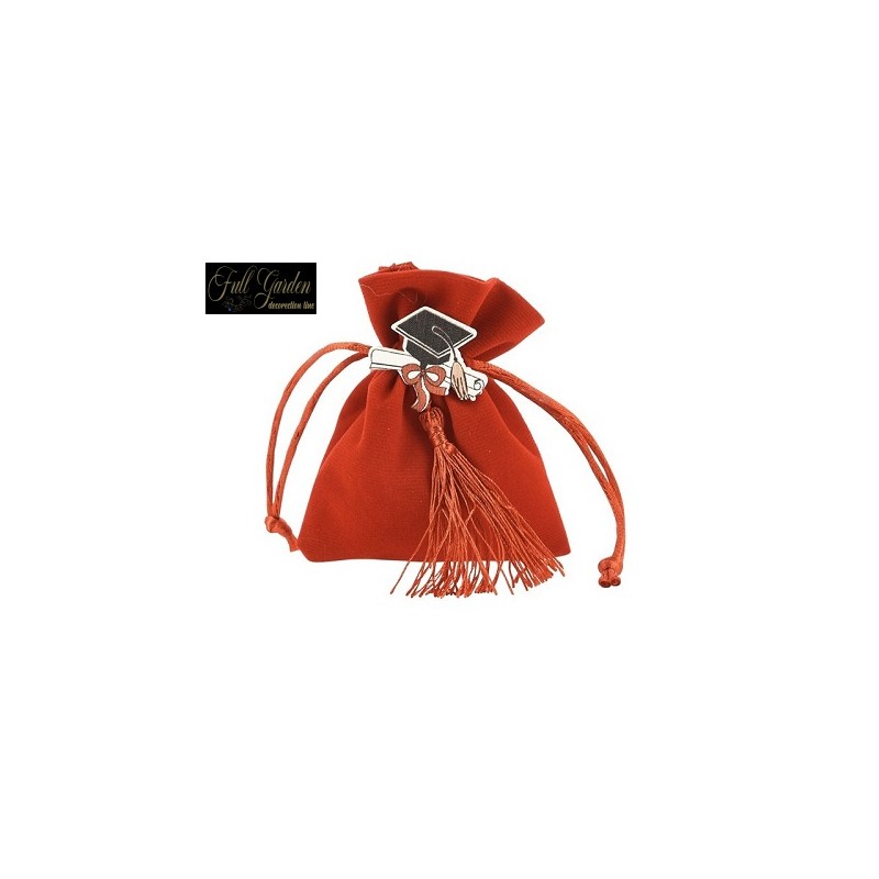 SACCH.VELLUTO CM.10 ROSSO C/APP.TOCCO PZ20