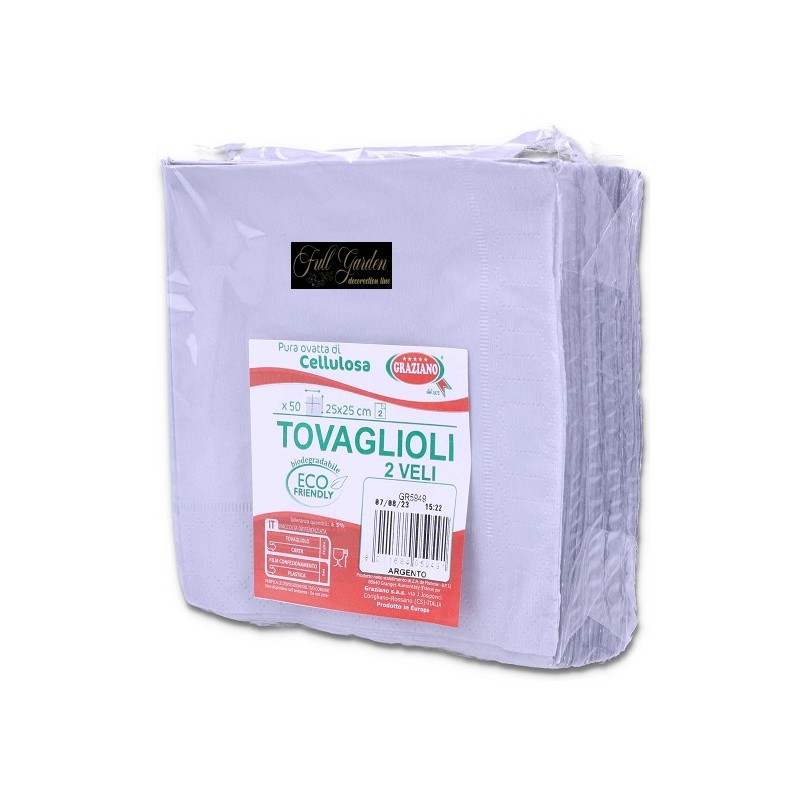 TOVAGLIOLI 25X25 ARGENTO 2VELI PZ50