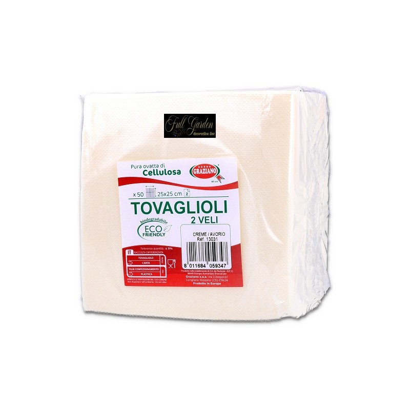 TOVAGLIOLI 25X25 AVORIO 2VELI PZ50