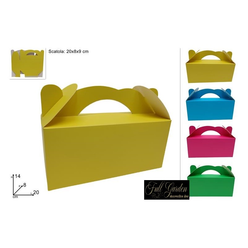 BOX CARTONE COLORATO  20X9X8 CM PZ 24 4 COLOORI