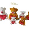 2 PEZZI PELUCHE ORSO CUORE  CM.18 ASSORT