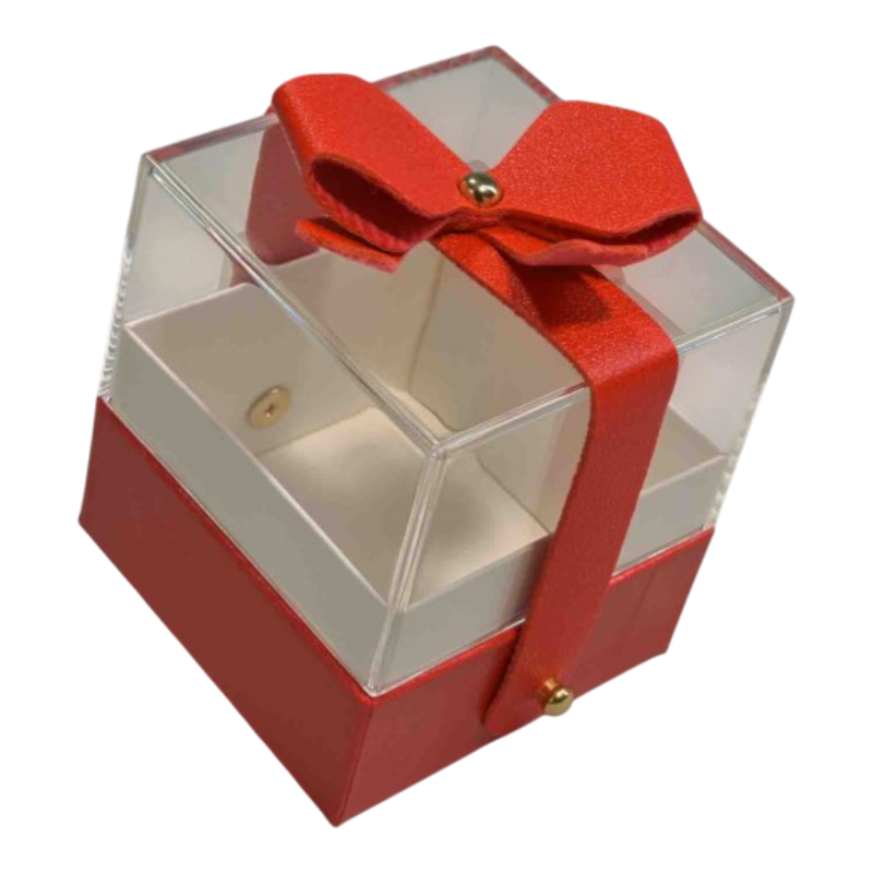 SCATOLINA PLEXIGLASS ROSSA 6,5X6,5H7