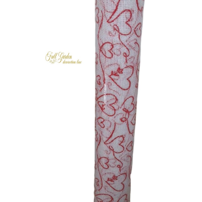 BOBINA COTONE CUORI BIANCA 3D MM510X5MT