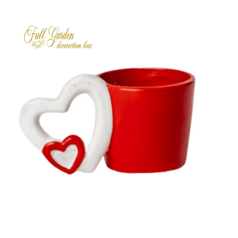 VASO ROSSO CUORE SPORGENTE TERRACOTTA 12,5-18,5H13
