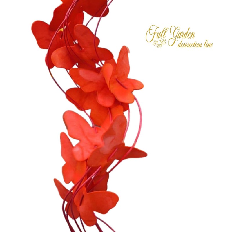 °°°HALF CURLY WILLOW WHIT BUTTERFLIES RED