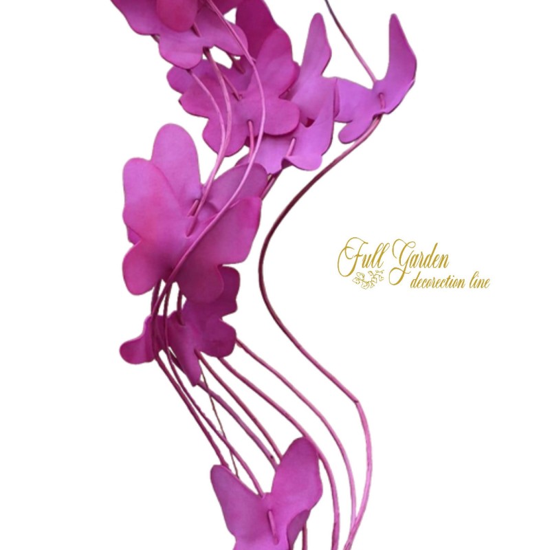 °°°HALF CURLY WILLOW WHIT BUTTERFLIES FUXIA