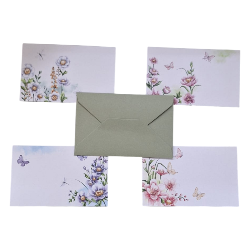 BIGLIETTI E BUSTA FIORI ASSORTITI 7X11 PZ 100