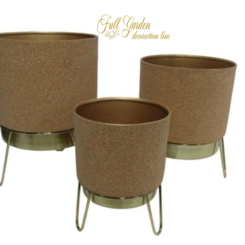 SET 3 PEZZI PORTAPIANTA SUGHERO