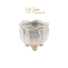 VASO CERAMICA CON PIEDINI BIANCO  H71 D82