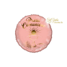PRIMA COMUNIONE ROSA TONDO 18 MYLAR