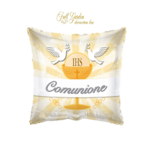 PALLONCINO 18 MYLAR PRIMA COMUNIONE QUADRATO