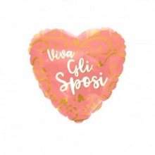 PALLONCINO  VIVA GLI SPOSI CUORE 18