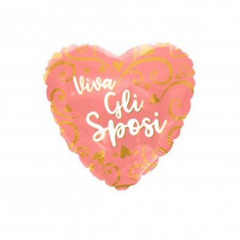 PALLONCINO  VIVA GLI SPOSI CUORE 18