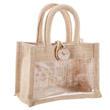 PZ 8 JUTA BAG NATURALE 13X18X10 CON FINESTRA PZ 8