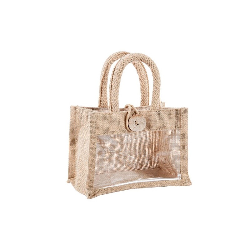 PZ 8 JUTA BAG NATURALE 13X18X10 CON FINESTRA PZ 8