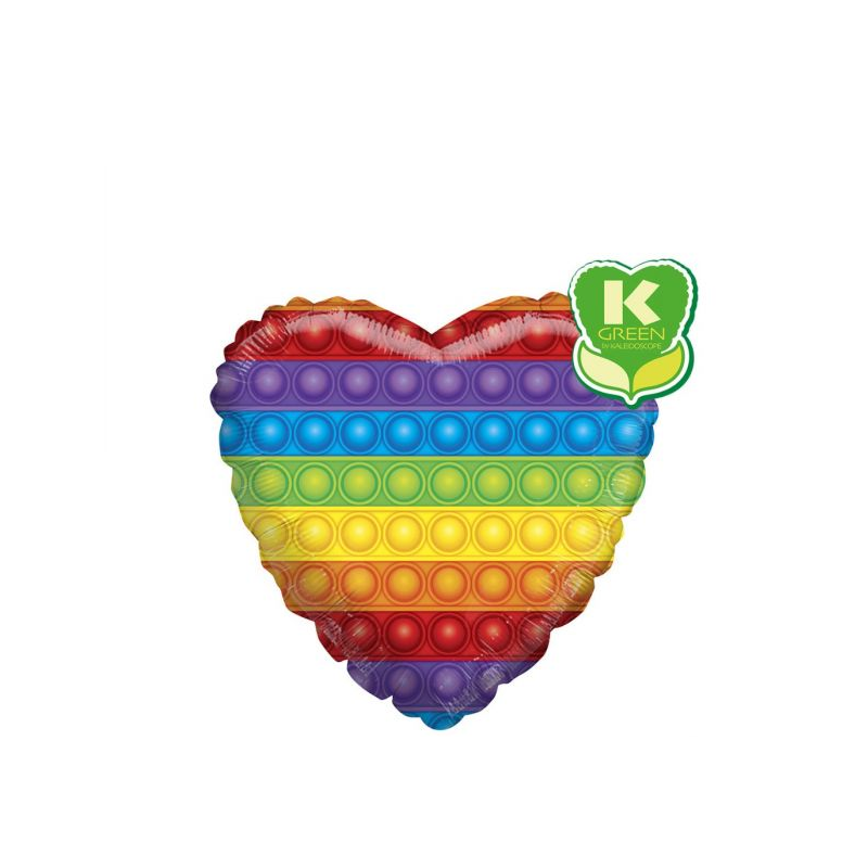 MYLAR CUORE ARCOBALENO 18