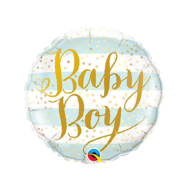 PALLONCINO MYLAR BABY BOY 18 TONDO
