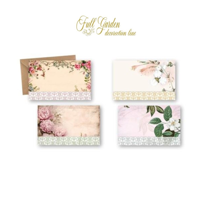 BIGLIETTI+BUSTE  25X4 ASS. FIORI CC/BB KRAFT PZ100