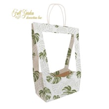 SAC. MEDAILLON  MONSTERA 14X23XH38 5PZ VERDE KAKI