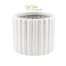 CILINDRO CERAMICA BIANCO RIGATO D.12,5 H. 10,5