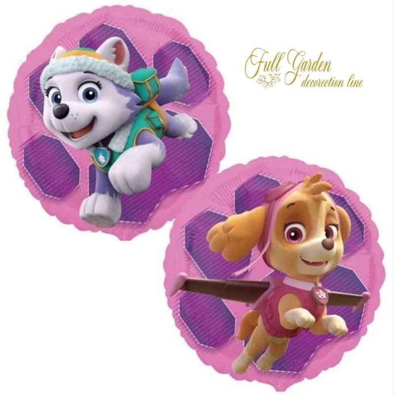 PALLONCINO IN FOIL 18 SKYE & EVEREST PAW PATROL